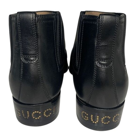 Gucci Interlocking G Logo Perforated Brogue Ankle Boot EU 37 US 7 Leather - Picture 8 of 11